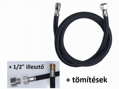 megszünt 201107 - Fodrász fejmosóhoz csaptelephez Cm zuhany tömlő + 3/8” 1/2” illesztővel