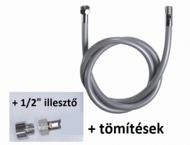 Fodrász fejmosóhoz csaptelephez Cm zuhany tömlő + 3/8” 1/2” illesztővel - szürke